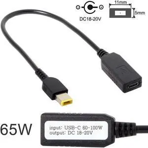 Aomoproing FOR Type C USB 3.1 USB-C to Rectangle 11.0*5.0mm Power Plug PD Emulator Trigger Cable for X1 Carbon