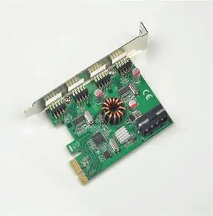 Aomoproing FOR PCI-E Expansion Card USB 2.0 External 4x 9Pin Header 8-port USB2.0 to PCIe Card Adapter usb hub