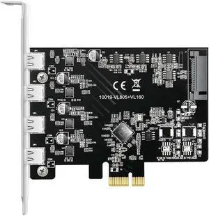 Aomoproing FOR Pci-E to dual Type-C USB3.1 Expansion Card 4 Port 5Gbps High-Speed Type C Adapter Card pcie converter tc usb 3.1