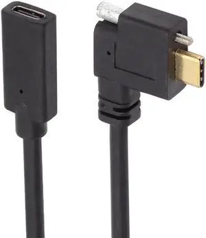 Aomoproing FOR USB-C USB 3.1 Type C Up Angled Male to Female Extension Data Screw Locking Cable for for Camera VR Quest Link