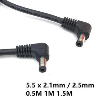 Aomoproing FOR 90 Double Elbow DC Power 5.5 x 2.1mm 2.5mm Male to 5.5 2.1/2.5mm Male Plug Cable Right d 90 50cm 1m 1.5M Aomoproing FOR 90 Double Elbow DC Power 5.5 x 2.1mm 2.5mm Male to 5.5 2.1/2.5mm Male Plug Cable Right d 90 50cm 1m 1.5M
