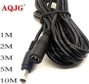 Aomoproing FOR 1pcs 10m 1m 2m 5m 5.5 x 2.1mm DC Power connector Adapter Female TO Male extension cable Plug 5.5*2.1mm For