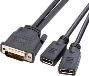 Aomoproing FOR DP Dual to DMS-59Pin Cable DMS-59Pin Male to Dual DP Female Splitter Cord for PC Graphics Card