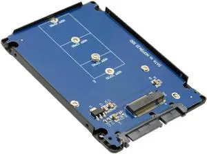 Aomoproing FOR B+M Key Socket 2 M.2 NGFF (SATA) SSD to 2.5 SATA for Adapter Card for Adapter with Black Metal Case