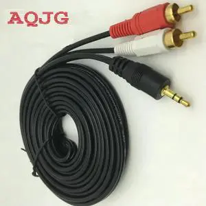 Aomoproing FOR 3.5 MM Male to AV 2 RCA Male Stereo Music Audio Cable Cord AUX for Phone TV Sound Speakers 1.5M 5M 10M 15M 20M