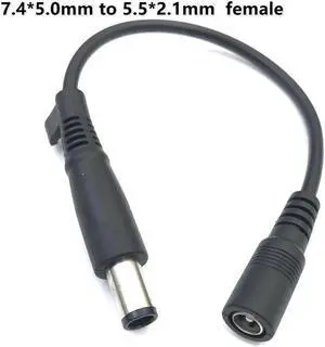 Aomoproing FOR 5.5 x 2.1mm female to 7.4 x 5.0mm male DC Power Connector Adapter Converter Tip 5.5*2.1 to 7.4*5.0 mm For Laptop