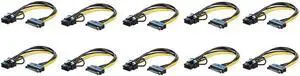 Aomoproing FOR 10 Pcs 15 Pin 15Pin SATA Male To ( 6+2 ) 8 Pin 8Pin Pcie Female Power Converter Cable