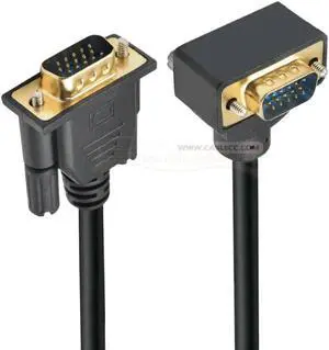 Aomoproing FOR For Monitor Projector Computer 90 Degree Angled VGA RGB Male to Straight Male Extension Cable 3COAX+6C