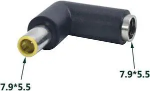 Aomoproing FOR DC 7.9* 5.5mm female To 7.9*5.5 Male For Note Power adapter elbow Power charging plug adapter 20V