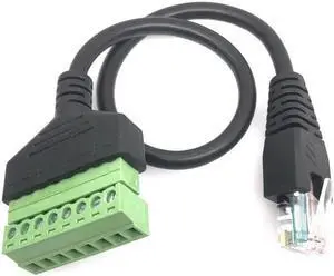Aomoproing FOR RJ45 connector RJ45 to Screw Terminal Adaptor RJ45 Male to 8 Pin connector RJ45 splitter for DVR