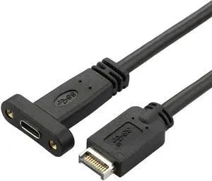 Aomoproing FOR Motherboard Expansion Cable USB 3.1 Front Panel Header Type E Male to Usb-C Type C Female Computer Connector 50cm