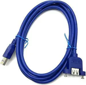 Aomoproing FOR USB 3.0 Male to Female Extension Cable panel mount Screw Lock connector adapter (With screws) 0.6m.1m.1.5m 1.8m Date cord