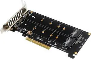 Aomoproing FOR Dual M.2 NVMe PCIe x8 Split Card with PCIe 4.0 t for SSD Expansion Adapter on Motherboard