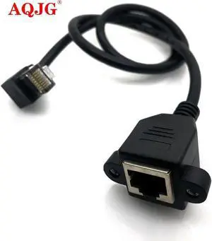 Aomoproing FOR 30cm 60cm 1M 1.5M 90 s UP RJ45 Male to Female Screw Panel Mount Ethernet LAN Network Extension Cable converter