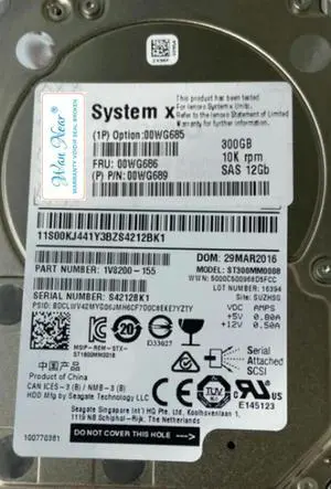 Aomoproing For server 300G 10K SAS 2.5 12G 00WG686 00WG689