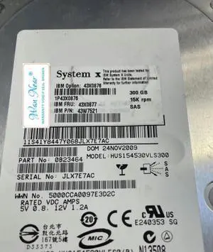 Aomoproing For 43X0877 300G 15K SAS 3.5 43X0876 43W7521