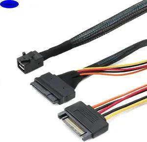 Aomoproing FOR MINI SAS HD SFF-8643 to SAS SFF-8639 with SATA 15P male server connection cable