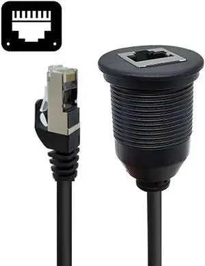 Aomoproing FOR 1m Waterproof Dustproof Latch Locking /Screw Locking CAT6 RJ45 Male to Female Lan Ethernet Network Extension Cable Car Panel
