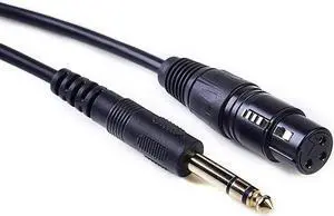 Aomoproing FOR Dual Channel 6.5mm Rotary Female Microphone Cable 6.35mm male to 3- female xlr microphone mixer