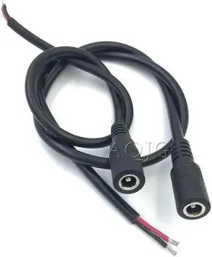 Aomoproing FOR Diy 5.5x2.1 Plug DC male or Female Cable Wire Connector 10A For 3528 5050 LED Strip Light 0 0.5m etc
