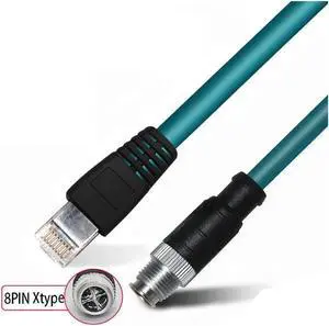 Aomoproing FOR M12 To RJ45 Industrial Ethernet Cable 8 X-coded Camera Sensor Cable M12 Connector For Servo motor Switch Notebook Router