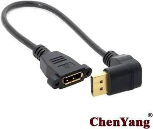 Aomoproing FOR Display Port Male to Female 90 Degree Up or Down Angled Extension Cable