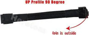 Aomoproing FOR 90 Degree 16(12+4)Pin Connector TO 12*16AWG+4*24AWG Straight Head Elbow PSU Cable for GPU RTX 3090Ti 4070Ti 4080 4090