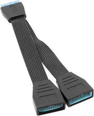 Aomoproing FOR 150mm Computer Motherboard 19Pin USB Extension Cable 1 to 2 Splitter