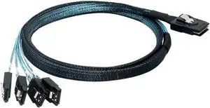 Aomoproing FOR 1 Point 4 Mini SAS Cable SFF8087-4SATA3 One to Four Hard Drive Data Cable 6G