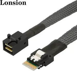 Aomoproing FOR Ultra-Fast PCIE 4.0 Slimline SAS SFF-8654 Cable 4i to Mini SAS HD SFF-8643 Adapter For server
