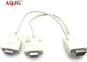 Aomoproing FOR DB9 9Pin 1 to2 Rs232 Serial Cable Splitter Directly Connected COM 2 in 1 Data Cable Male to Femalefor Cash Register POS Display