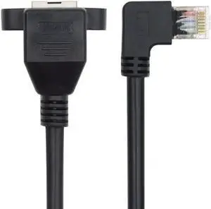Aomoproing FOR Left/Right Angled 90 Degree 8P8C FTP STP UTP Cat6 Lan Ethernet Network with Panel Mount Holes Male to Female Extension Cable Aomoproing FOR Left/Right Angled 90 Degree 8P8C FTP STP UTP Cat6 Lan Ethernet Network with Panel Mount Holes Male to Female Extension Cable