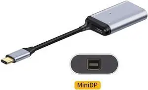 Aomoproing FOR USB-C Type C to Mini Monitor Converter for Adapter 4K 2K 60hz with Female PD Power Port for Laptop Tablet &Phone