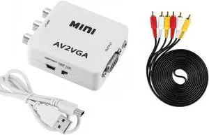 Aomoproing FOR 1080P Mini Video Convertor RCA AV to VGA Video Converter Conversor with 3.5mm Audio AV2VGA CVBS + Audio to PC HDTV