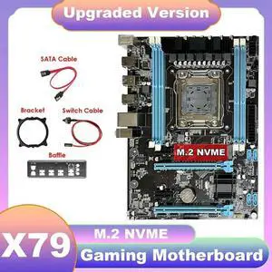 Aomoproing FOR X79 Motherboard+SATA Cable+Switch Cable+Baffle+Bracket LGA2011 M.2 NVME Support 4XDDR3 Gigabit LAN Desktop Motherboard