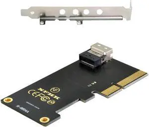 Aomoproing FOR SFF-8654 to PCI-E 4X to U.2 U2 Kit SFF-8639 to Slimline SAS NVME PCIe SSD for Adapter for Mainboard