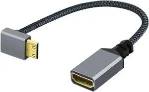 Aomoproing FOR 4K Type-C MINI HDTV 1.4 Male HDTV Female Extension Cable for DV MP4 Camera DC Laptop