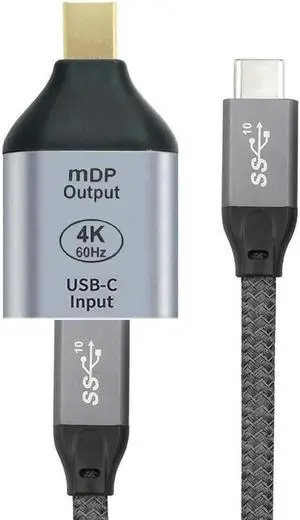 Aomoproing FOR Female Source 10Gbps 100W Cable USB-C Type C to Mini DP Sink HDTV 4K 60hz 1080p for Tablet Phone Laptop
