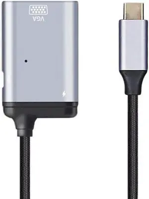 Aomoproing FOR USB-C Type C to VGA RGB Converter HDTV for Adapter 60hz 1080p with Female PD Power Port