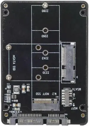 Aomoproing FOR SATA 3.0 to M.2 NGFF B-key mSATA SSD for Adapter Converter Case Enclosure with Switch 2 in 1