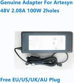 Aomoproing 48V 2.08A 100W 2holes AD10048P3L-403 Power Supply AC Adapter For Artesyn- POE Charger