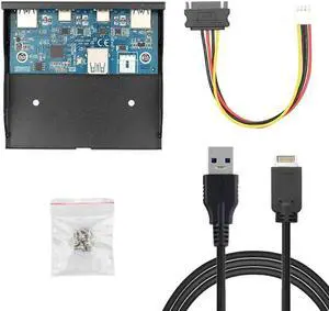 Aomoproing FOR USB-C USB 3.0 HUB 4 Ports Front Panel Motherboard to USB 3.1 Front Panel Header Cable for 3.5 Floppy Bay
