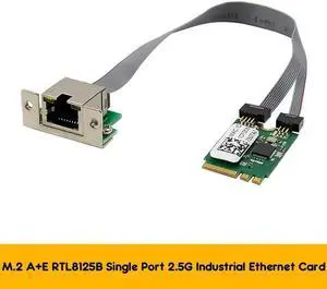 Aomoproing M.2 A+E KEY 2.5G Ethernet LAN Card RTL8125B Industrial Control Network Card PCI Express Network Adapter