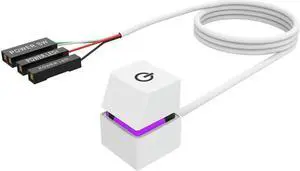 Aomoproing 2M Portable LED Lights Computer Desktop Switch PC External Start Power On/Off Button Extension Cable, RGB Light