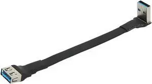 Aomoproing USB 3.0 Cable Flat USB Extension Cable Male to Female Data Cable Right Angle 90 Degree USB3.0 Extender Cord,10cm