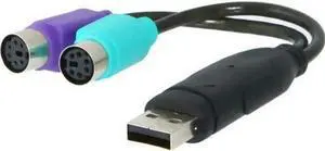 Aomoproing USB to PS2 cable USB keyboard and mouse turn round mouth lines without delay cable adapter with chip for mouse/keyboard/scanner
