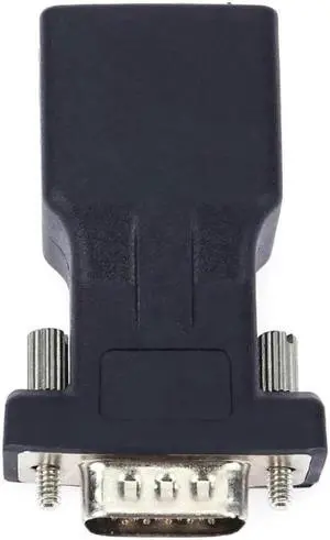 Aomoproing RJ45 to RS232 Extender Male to LAN CAT5 CAT6 RJ45 Network Ethernet Cable Female Adapter Computer Extra Switch Converter