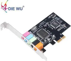 Aomoproing DIEWU Sound Card 5.1CH PCIE X1 5.1 Channel CMI8738 Chipset Audio InterfacePCI Express Stereo Digital Card Desktop Sound Card