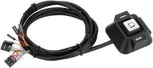 Aomoproing DIEWU Desktop Computer PC Case Power Supply on/off Reset Button Switch with Double USB and Double Audio 1.2m Length Cable