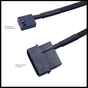 Aomoproing 1 to 5-Port 4-Pins PWM CPU Cooler/ Case/ Chasis Cooling Fan Power Cable Hub Splitter Adapter Black Sleeved Jacket 40cm